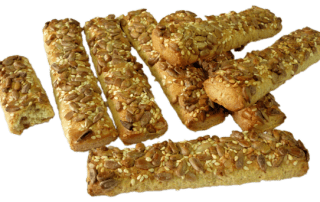 breadsticks coated with sesame & sunflower seeds κριτσίνια επικαλυμμένα με ηλιόσπορους